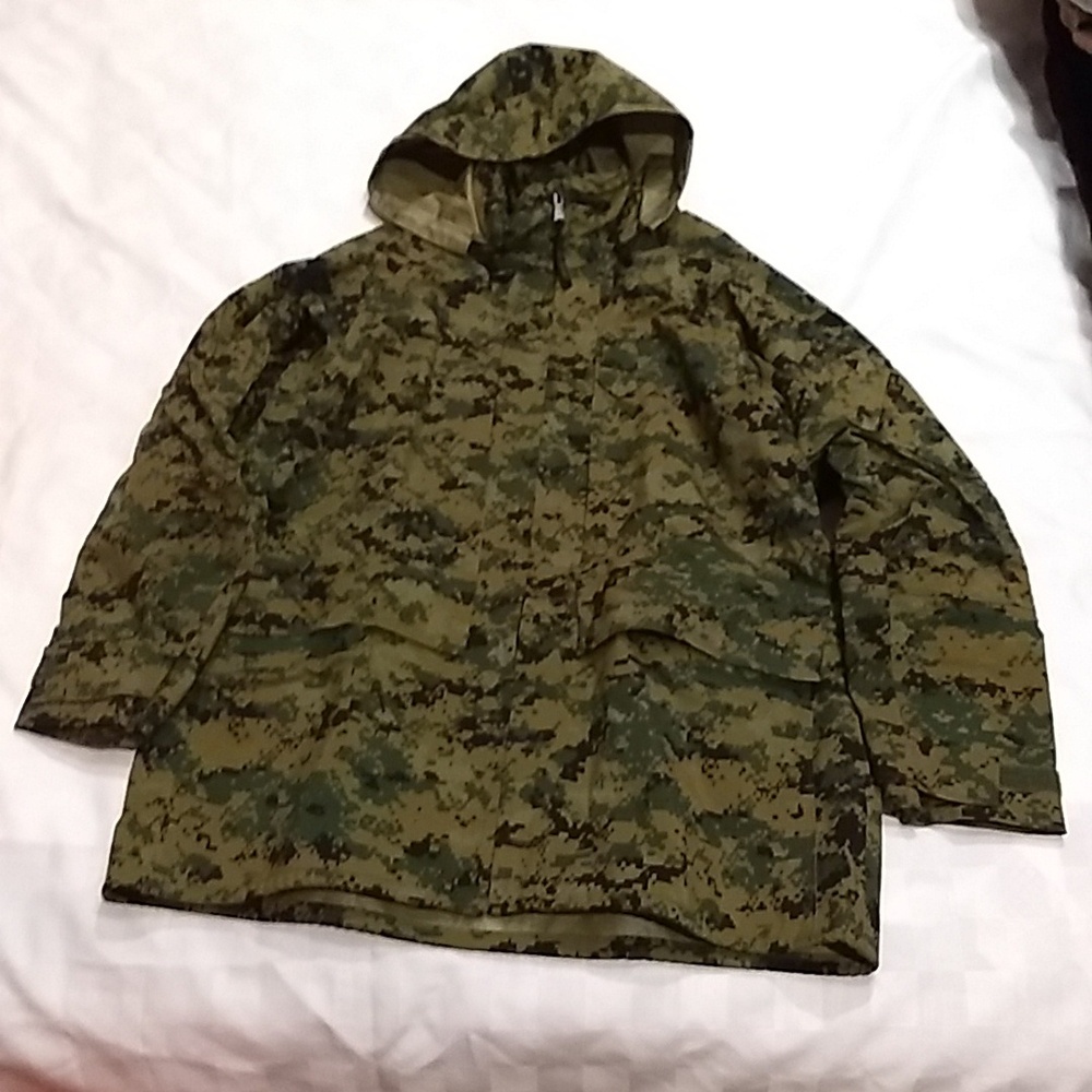USMC Woodland Marpat Gore-Tex Rain Parka Jacket APEC, Large Long